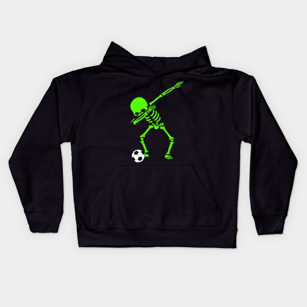 Halloween Dabbing Skeleton Soccer Ball T-Shirt Skeleton Dab Kids Hoodie by vo_maria